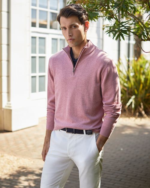 Cotton Quarter Zip Jumper
