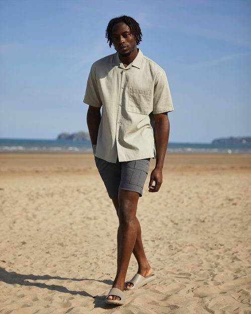 Cargo Grid Fabric Swim Shorts