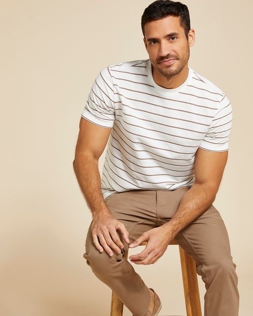 Paul Costelloe Living Men Textured Stripe T-Shirt