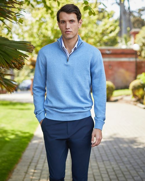 Cotton Quarter Zip Jumper
