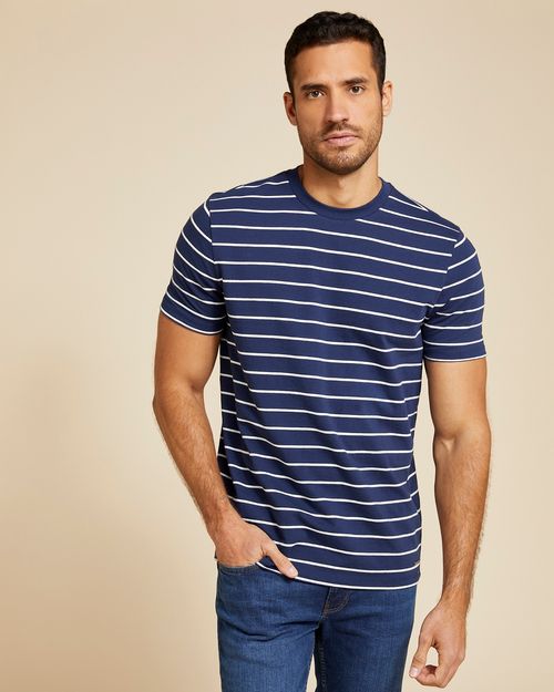Paul Costelloe Living Men Textured Stripe T-Shirt
