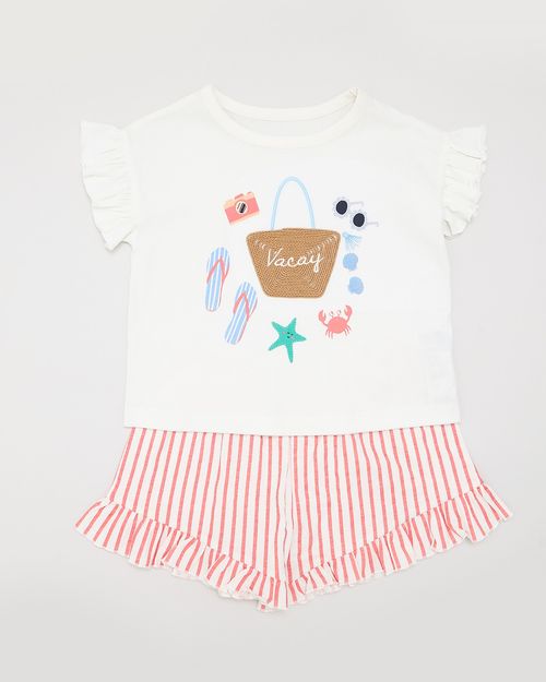 Stripe Frill Short Pyjama Set (3-14 Years)