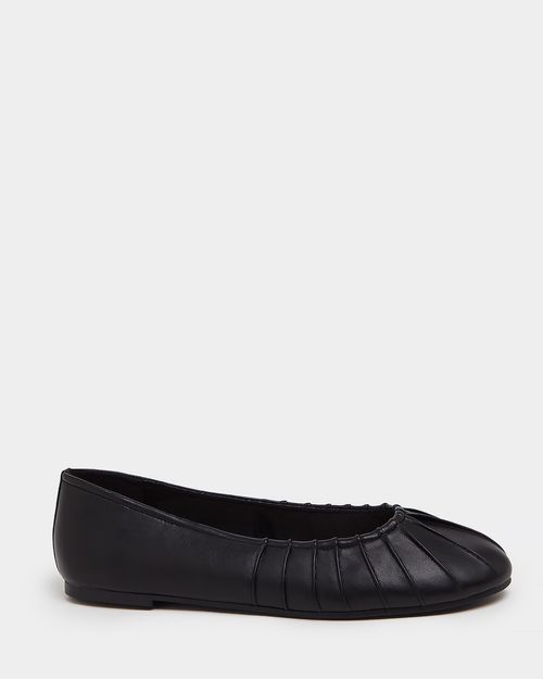 Ruched Front Ballerina Pump Shoes