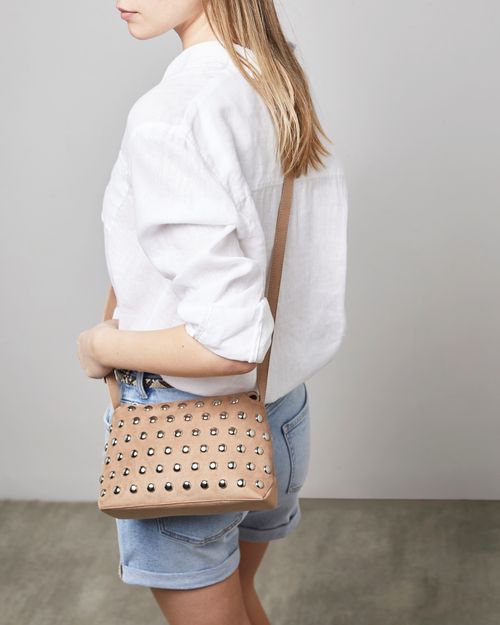 Faux Suede Stud Bag