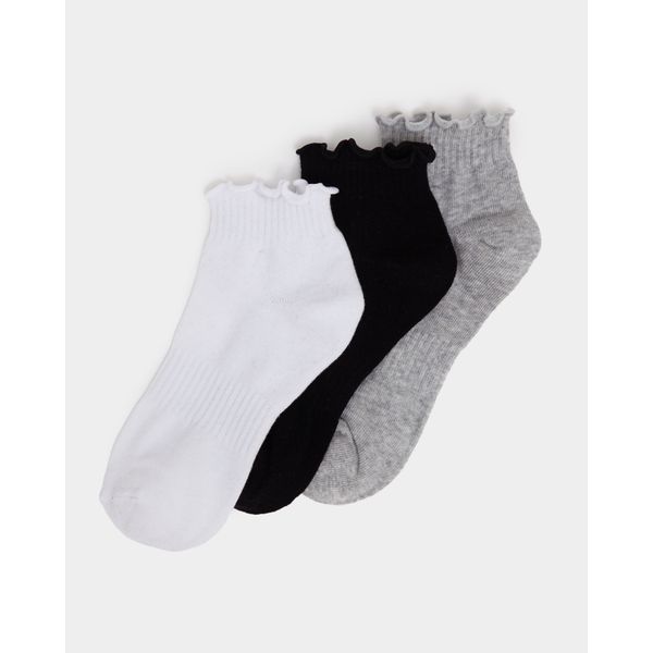 Lettuce Edge Quarter Length Socks - Pack Of 3