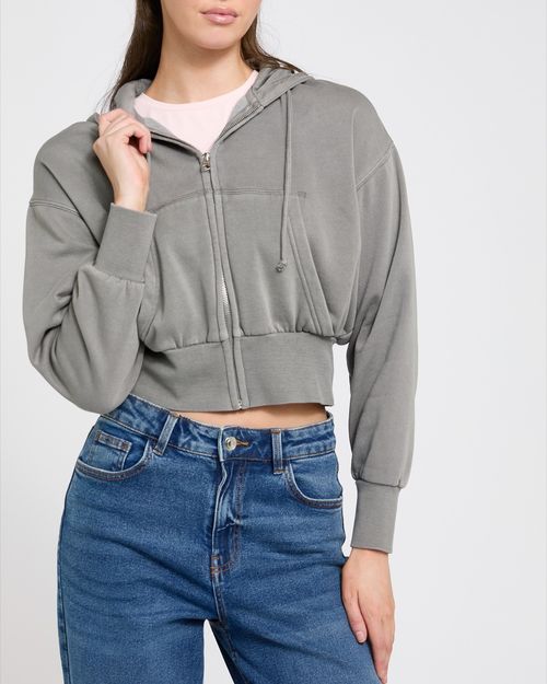 Garment Dye Cropped Hoodie