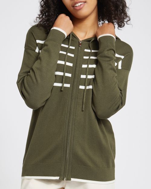 Zip-Through Knit Hoodie