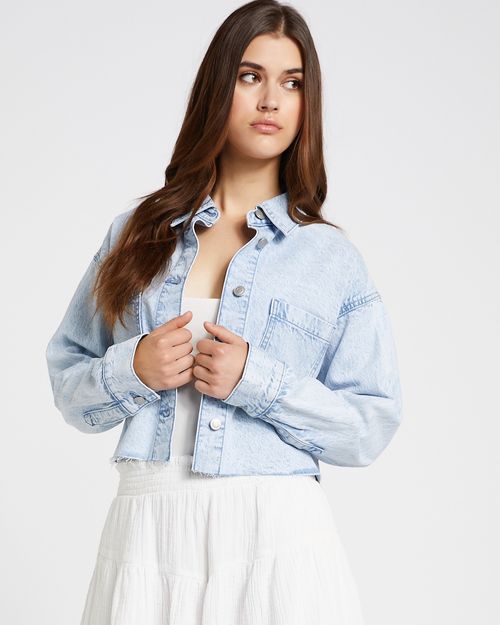 Savida Crop Denim Shacket