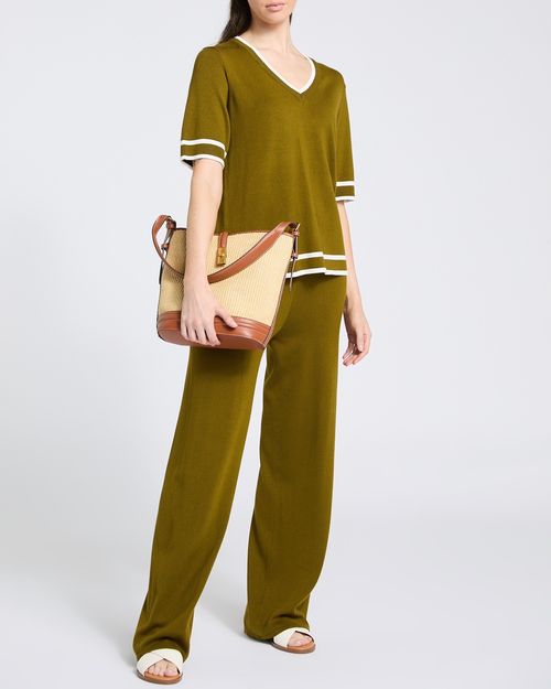 Short-Sleeved V-Neck Co-Ord Knit Top