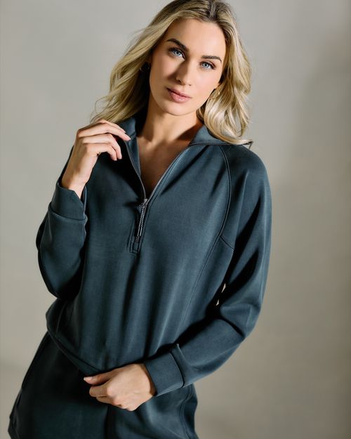 Luxe Comfort Scuba Half Zip Sweatshirt