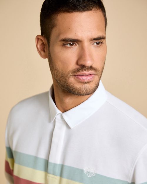 Paul Costelloe Living Men Stripe Pique Polo Shirt