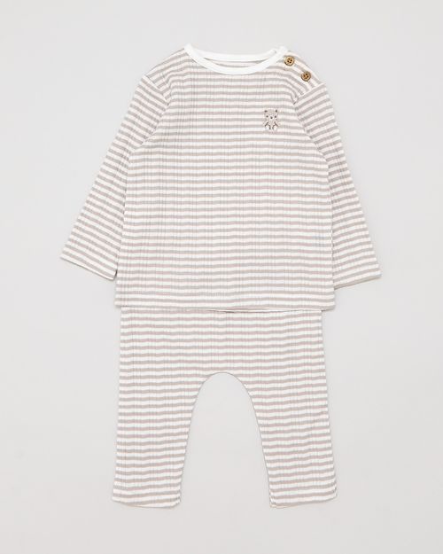 Taupe Stripe Set (Newborn-12 Months)