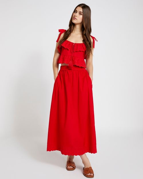 Savida Arti Shirred Waist Midi Skirt