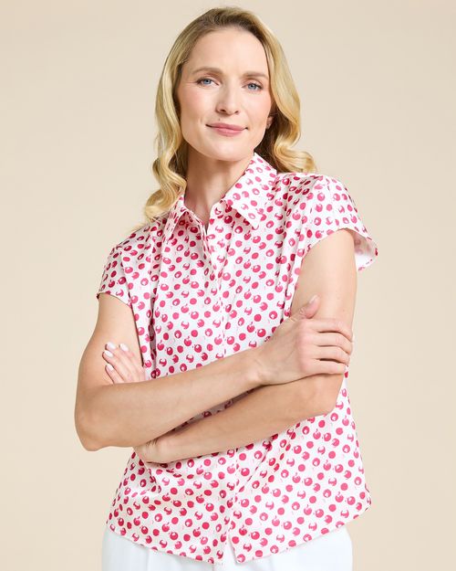 Paul Costelloe Living Studio Print Short Sleeve Blouse