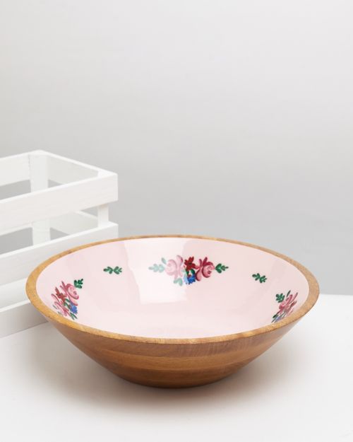 Carolyn Donnelly Eclectic Large Wooden Serve Bowl