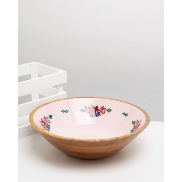 Carolyn Donnelly Eclectic Large Wooden Serve Bowl