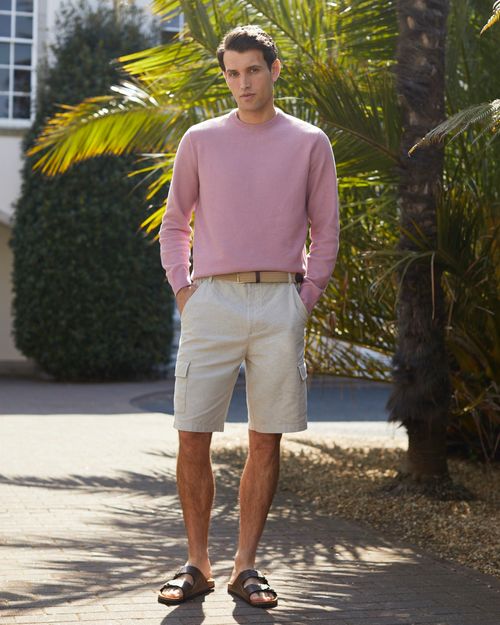 Linen Blend Cargo Shorts