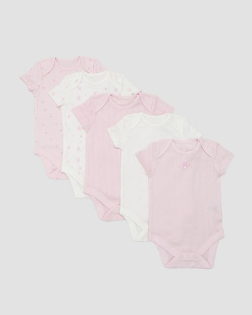 Cotton Short-Sleeved Bodysuits - Pack Of 5 (Newborn-3 Years)