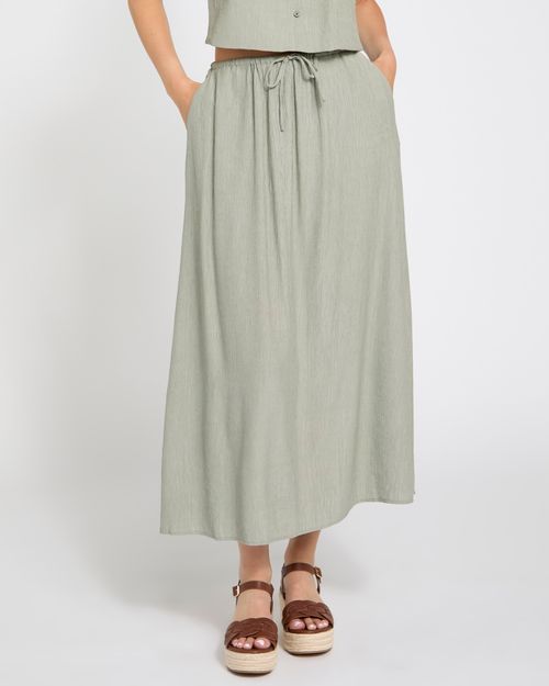 Textured Crinkle Tie Waist Skirt