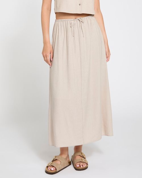 Textured Crinkle Tie Waist Skirt