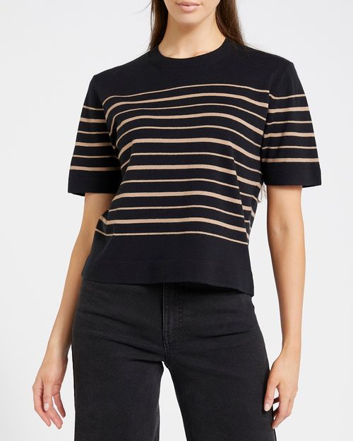 Short Sleeve Crew Neck Knit Jumper