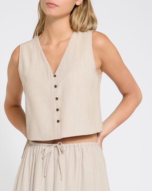 Crinkle Textured Waistcoat