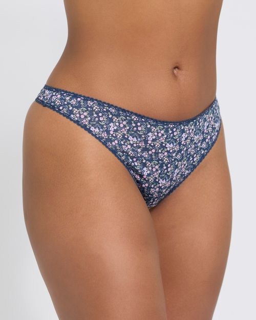 Print Cotton Rich Thongs - Pack of 5