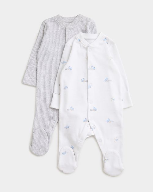 Train Sleepsuit - Pack Of 2 (Newborn-12 Months)