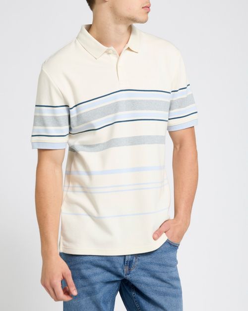 Colour Block Cotton Stripe Polo