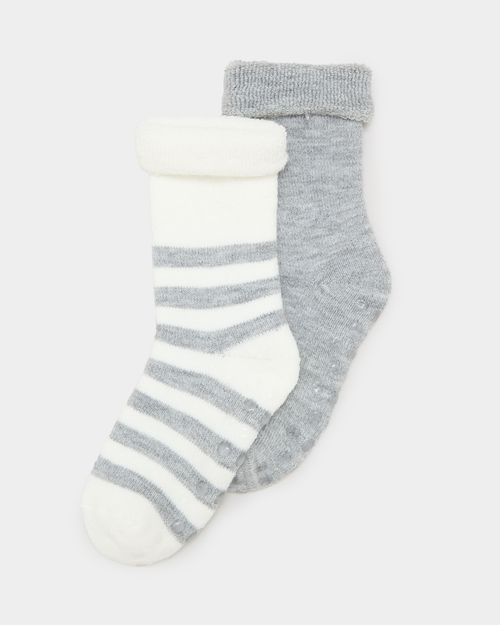 Gripper Sole Cosy Socks - Pack Of 2