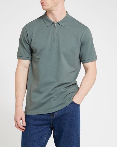 Regular Fit Zip Popcorn Polo