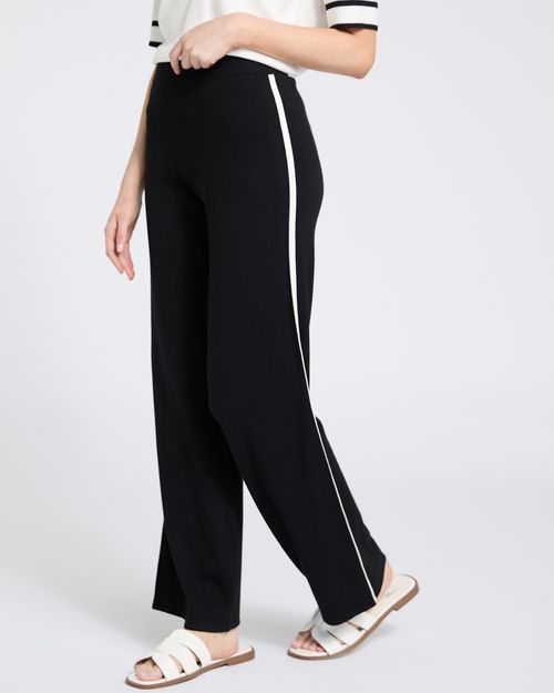 High Waisted Co-Ord Side Stripe Knit Trousers