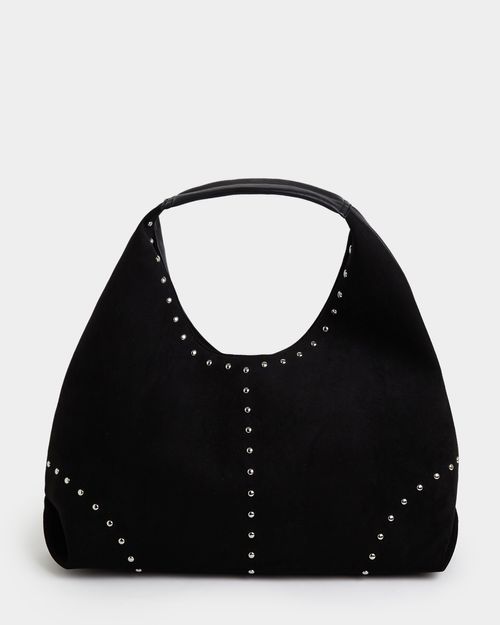 Faux Suede Stud Tote Bag