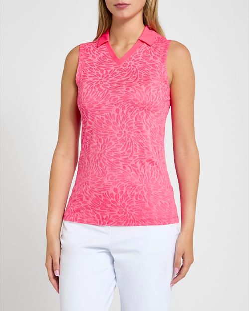 Pádraig Harrington Pink Jacquard Golf Polo