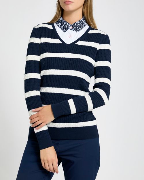 Pádraig Harrington Navy Cable Knit GolfJumper