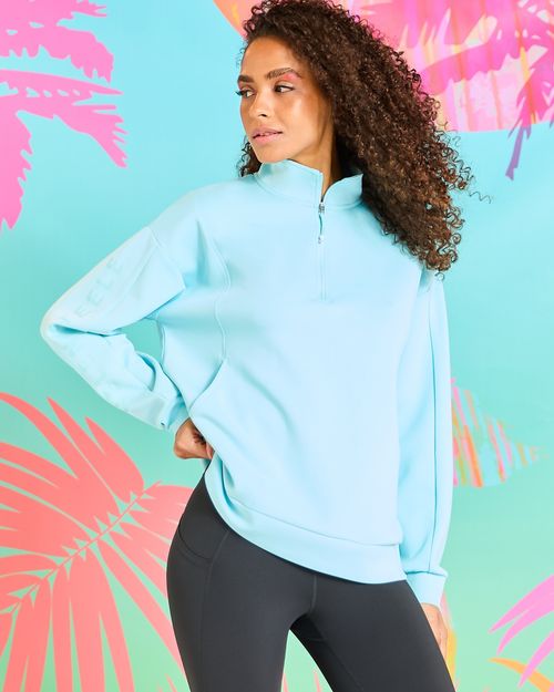 Helen Steele Blue Neon Half Zip Sweatshirt