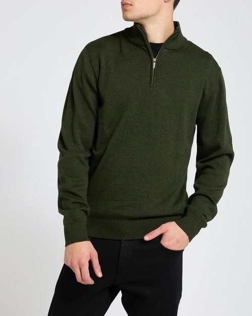Cotton Quarter Zip Jumper