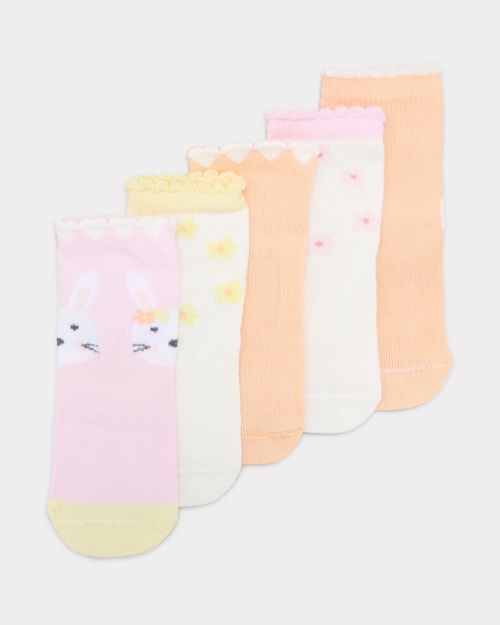 Baby Girls Design Socks - Pack Of 5