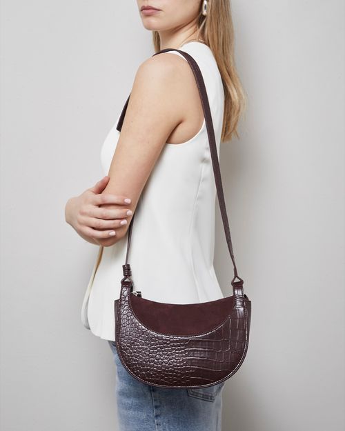 Faux Croc Crossbody Bag