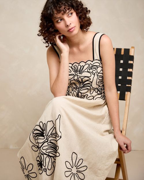 Gallery Alba Embroidery Midi Sundress