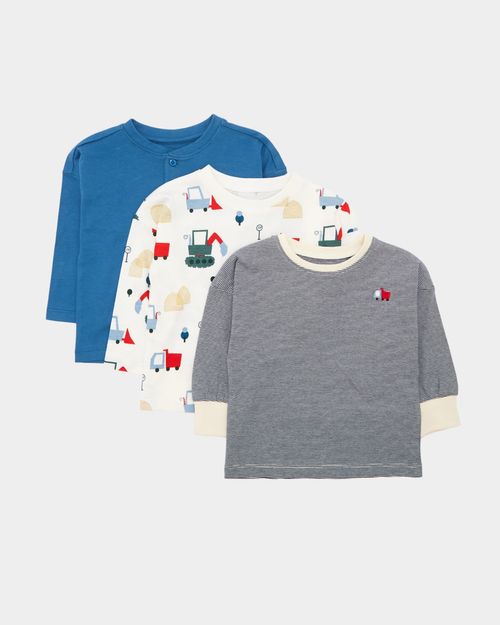 Long-Sleeved Tops - Pack Of 3 (6 Months-5 Years)