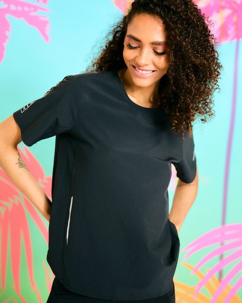 Helen Steele Black Reflective Performance T-Shirt