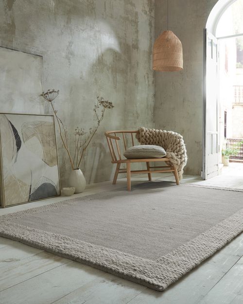 Rue Wool Plait Border Rug