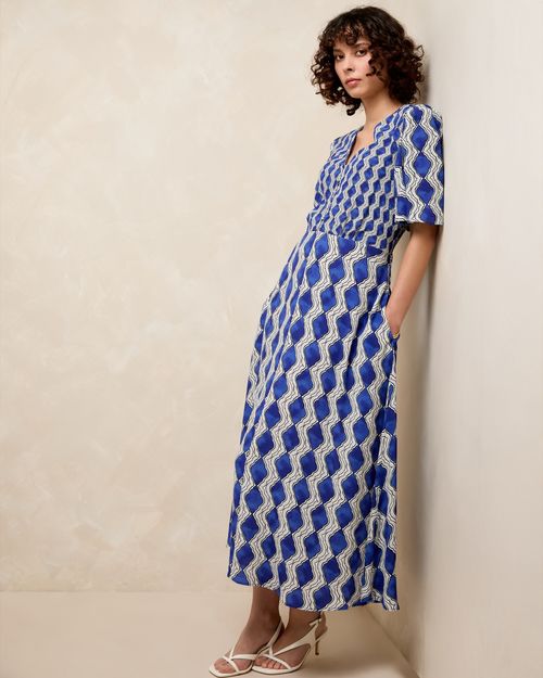 Gallery Alba Mixed Print Tea Midi Dress