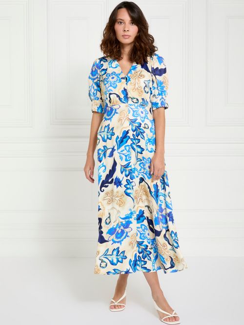 Gallery Satin Print Dress