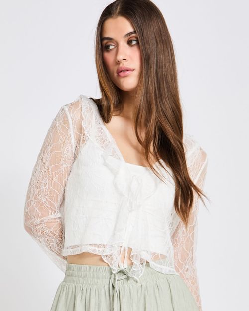 Savida Bailey Lace Frill Top