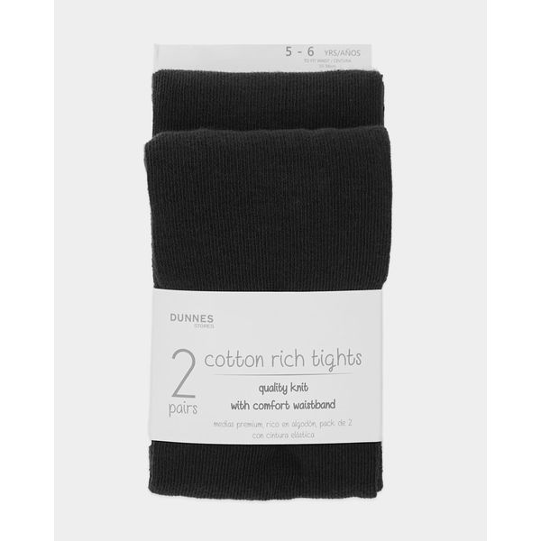 Premium Cotton-Rich Tights - Pack Of 2 (3-14 Years)