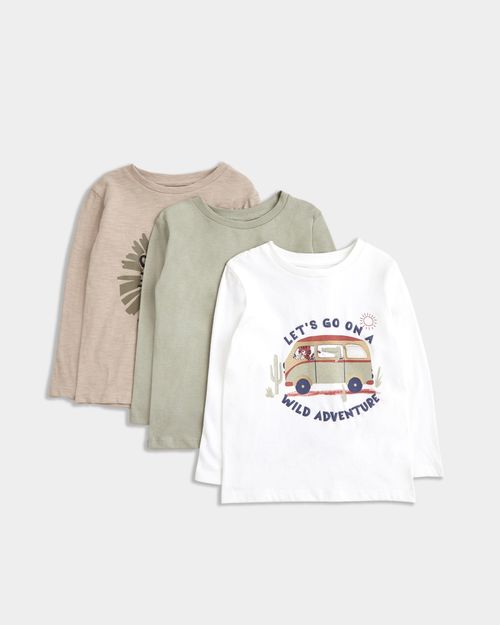 Long-Sleeved Tops - Pack Of 3 (6 Months-5 Years)