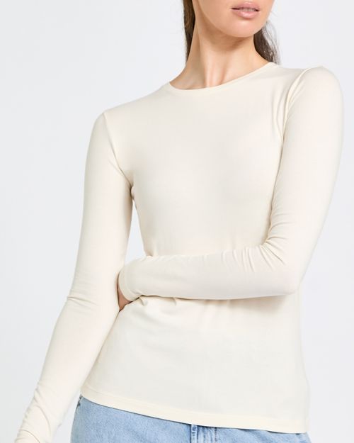 Long Sleeve Stretch Crew Neck Top
