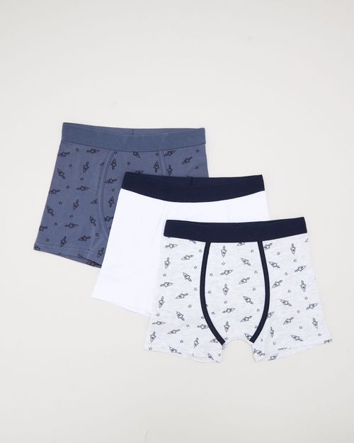 Boys Jersey Trunks - Pack Of 3 (2-14 Years)
